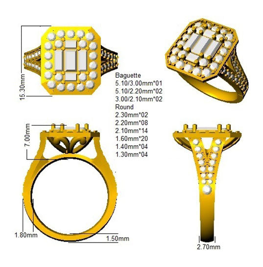 SR741 — Ring - 9k Yellow Gold detail
