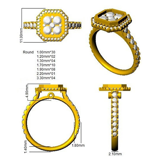 SR743 — Ring - 9k Yellow Gold detail