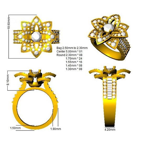 SR751 — Ring - 9k Yellow Gold detail