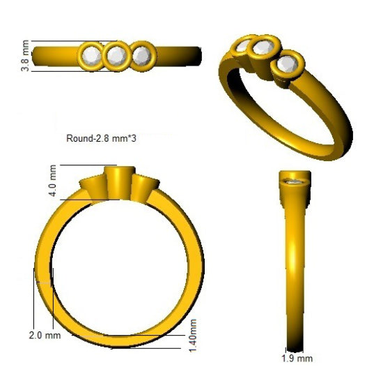 BJR0221 — Ring - 9k Yellow Gold detail