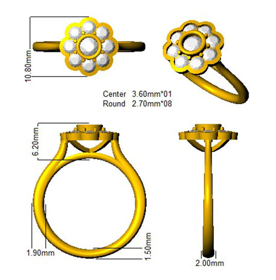 SR770 — Ring - 9 KT Two Tone detail