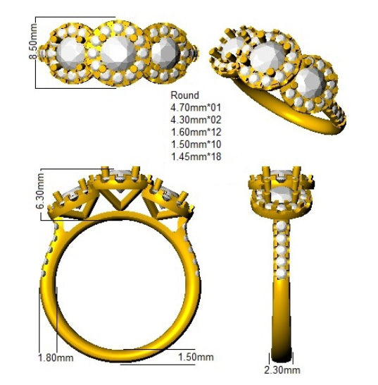 SR794 — Ring - 9k Yellow Gold detail
