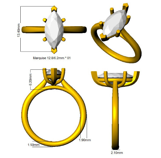 SR796 — Ring - 9k Yellow Gold detail