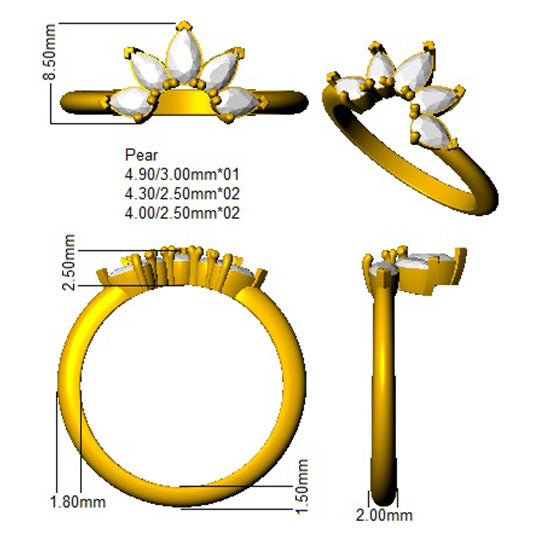 SR798 — Ring - 9k Yellow Gold detail