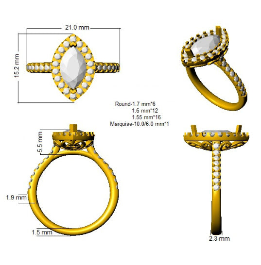 SR801 — Ring - 9k Yellow Gold detail