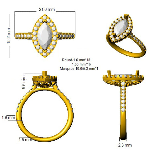 SR802 — Ring - 9k Yellow Gold detail