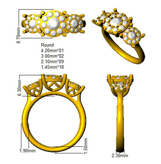 SR805 — Ring - 9k Two Tone detail