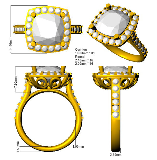 SR806 — Ring - 9k Yellow Gold detail