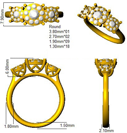 SL9620 — Ring - 9k Yellow Gold detail