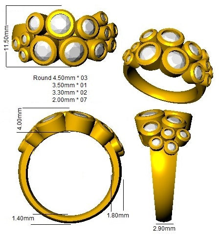 SR814 — Ring - 9k Yellow Gold detail
