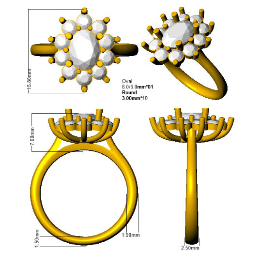 SR818 — Ring - 18 KT Two Tone detail