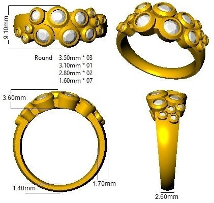 SR840 — Ring - 9k Yellow Gold detail