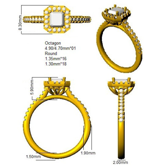 SR842 — Ring - 9k Yellow Gold detail