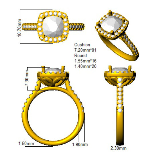 SR847 — Ring - 9k Yellow Gold detail