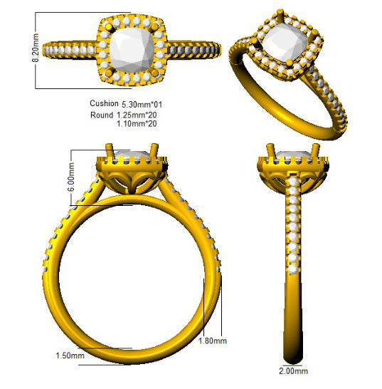 SR863 — Ring - 9k Yellow Gold detail