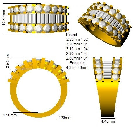SR865 — Ring - 9k Yellow Gold detail