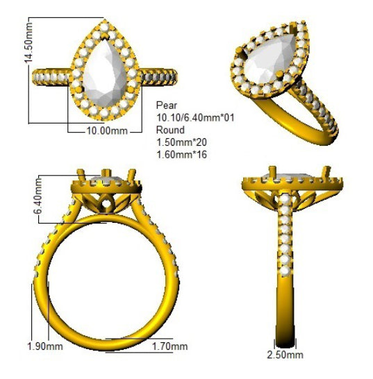 SR888 — Ring - 9k Yellow Gold detail