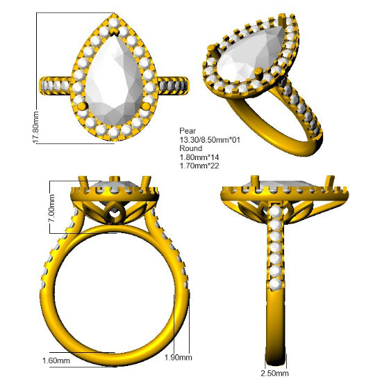 SR894 — Ring - 9k Yellow Gold detail