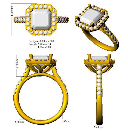 SR896 — Ring - 9k Yellow Gold detail