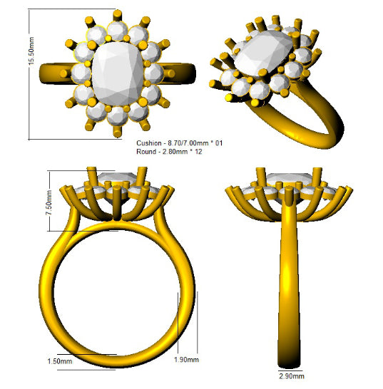 SR901 — Ring - 9k Yellow Gold detail