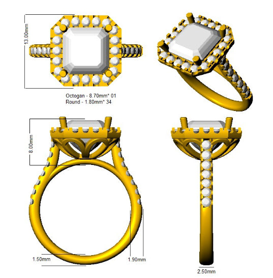 SR906 — Ring - 9k Yellow Gold detail
