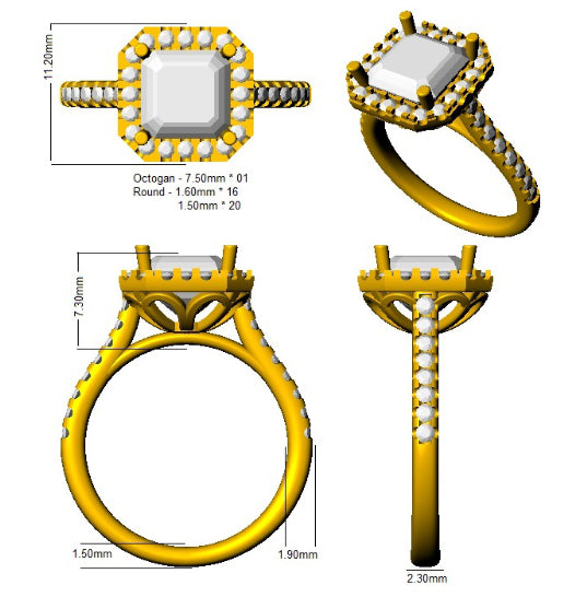 SR909 — Ring - 9k Yellow Gold detail