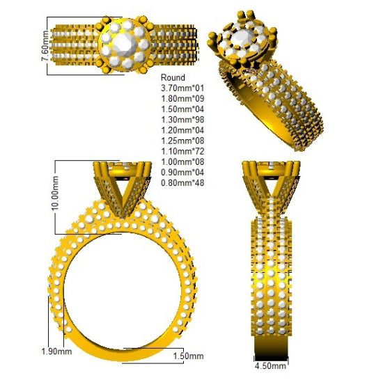 SR913 — Ring - 9k Yellow Gold detail