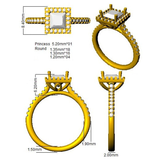 SR917 — Ring - 9k Yellow Gold detail