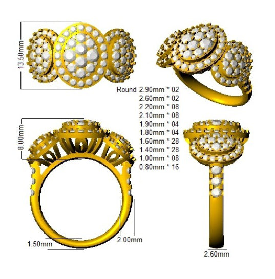 SR925 — Ring - 9k Yellow Gold detail