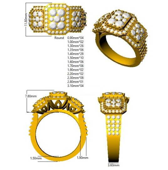SR926 — Ring - 9k Yellow Gold detail