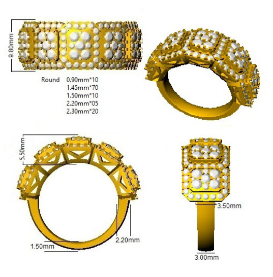SR931 — Ring - 9k Yellow Gold detail