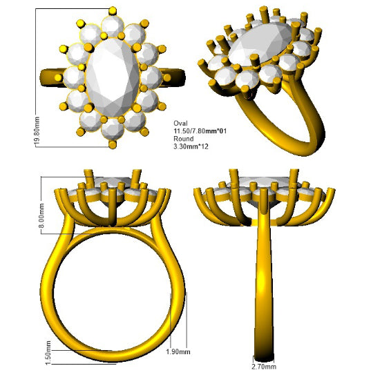 SR943 — Ring - 9k Yellow Gold detail
