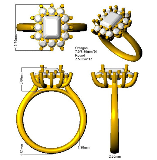 SR945 — Ring - 9k Yellow Gold detail