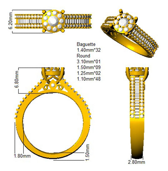SR950 — Ring - 9k Yellow Gold detail