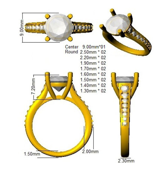 SR952 — Ring - 9k Yellow Gold detail