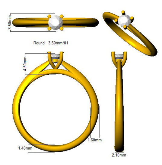 SR964-3.5MM — Ring - 9k Yellow Gold detail