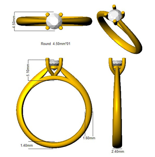 SR964 — Ring - 9k Yellow Gold detail