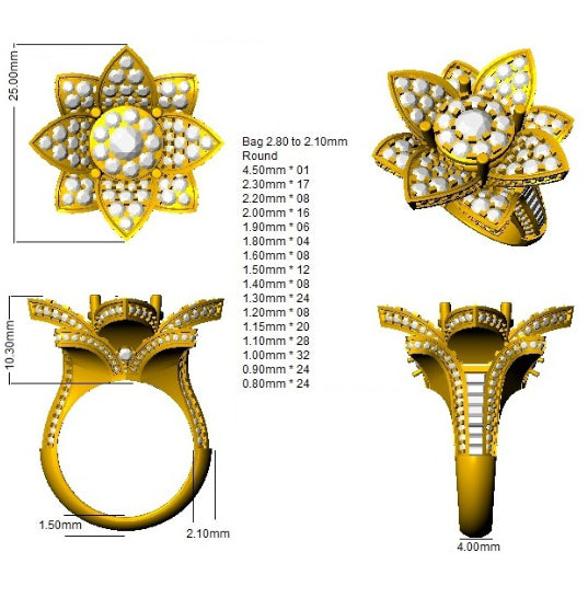 SR988 — Ring - 9k Yellow Gold detail