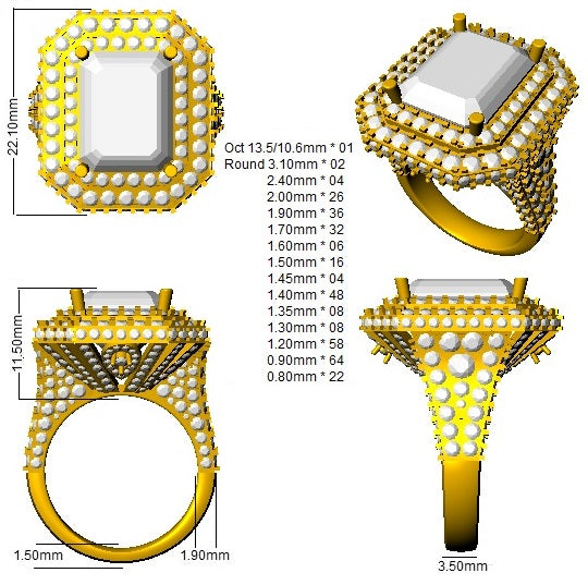 SR995 — Ring - 9k Yellow Gold detail