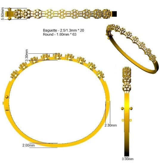 XYA0218 — Bangle - 9k Yellow Gold detail