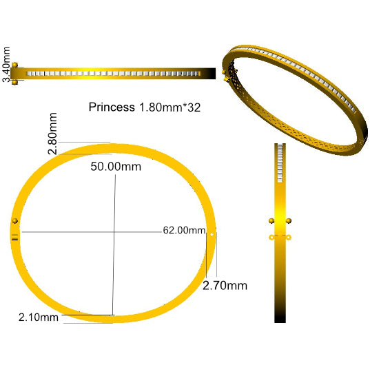 XYA0227 — Bangle - 9k Yellow Gold detail
