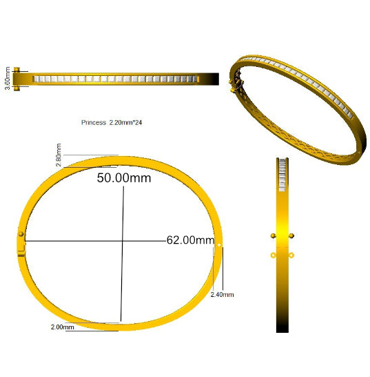 XYA0263 — Bangle - 9k Yellow Gold detail