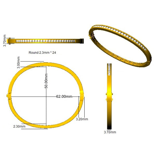 XYA0263 — Bangle - 9k Yellow Gold detail