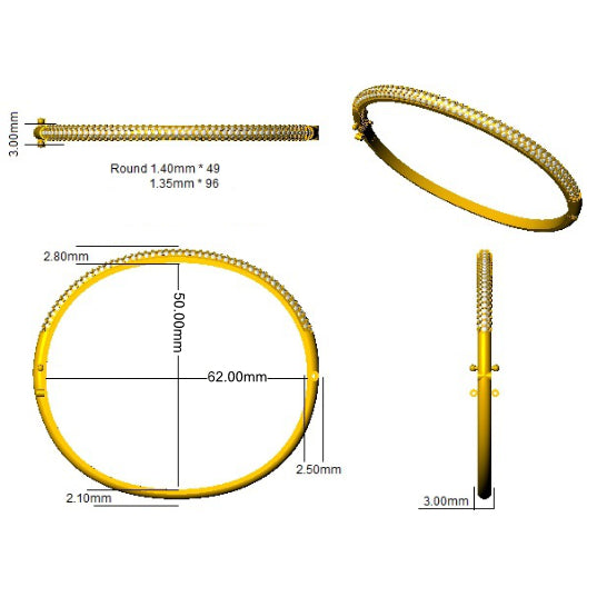 XYA0281 — Bangle - 9k Yellow Gold detail