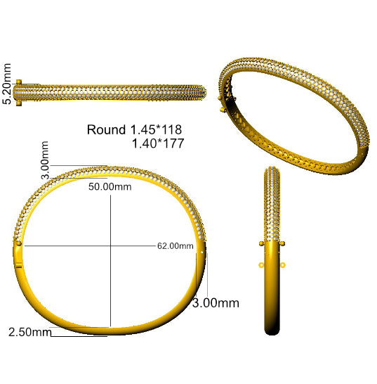 XYA0285 — Bangle - 9k Yellow Gold detail