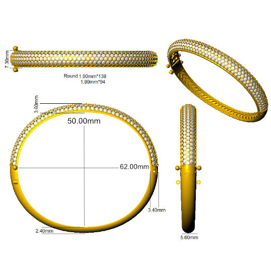 XYA0287 — Bangle - 9k Yellow Gold detail