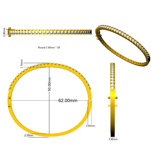 XYA0316 — Bangle - 9k Yellow Gold detail