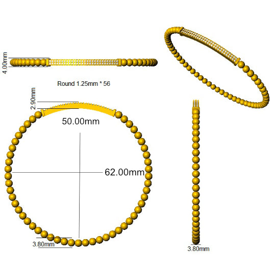 XYA0360 — Bangle - 9k Yellow Gold detail