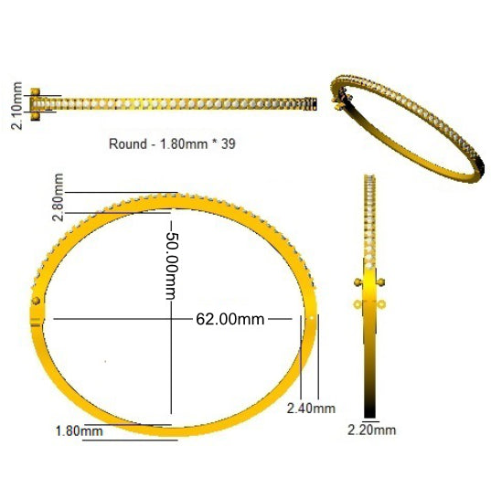 XYA8047 — Bangle - 9k Yellow Gold detail