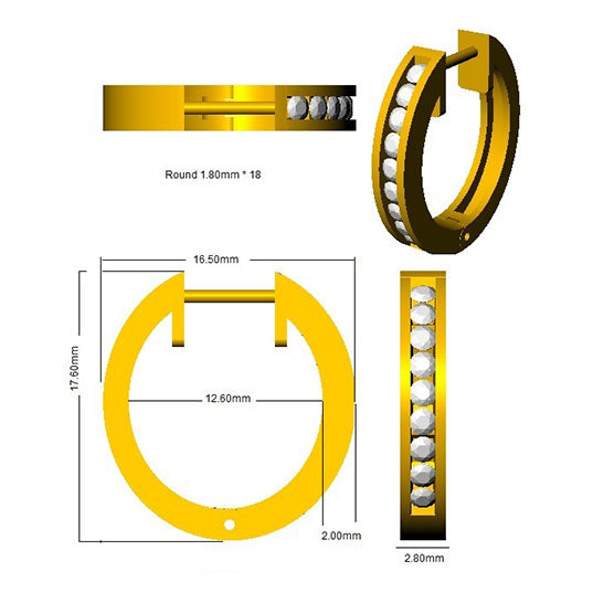 XYE0095 — Earrings - 9k Yellow Gold detail